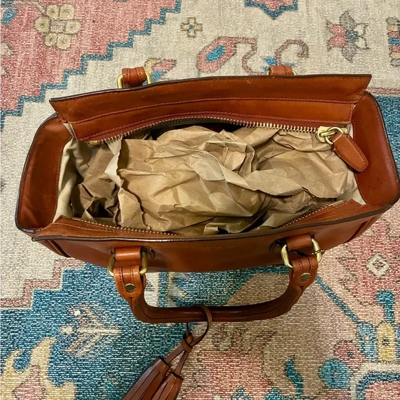 Coach Brown Leather Satchel with Gold Hardware - Picture 8 of 13